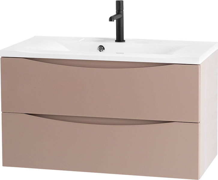 Тумба под раковину подвесная BelBagno Marino 90 см capucino lucido MARINO-900-2C-SO-CL-P (детальная фотография)