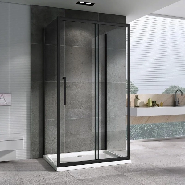 Душевой уголок Abber Schwarzer Diamant 140х90 см профиль черный AG30140B-S90B-S90B (детальная фотография), современные, hi-tech