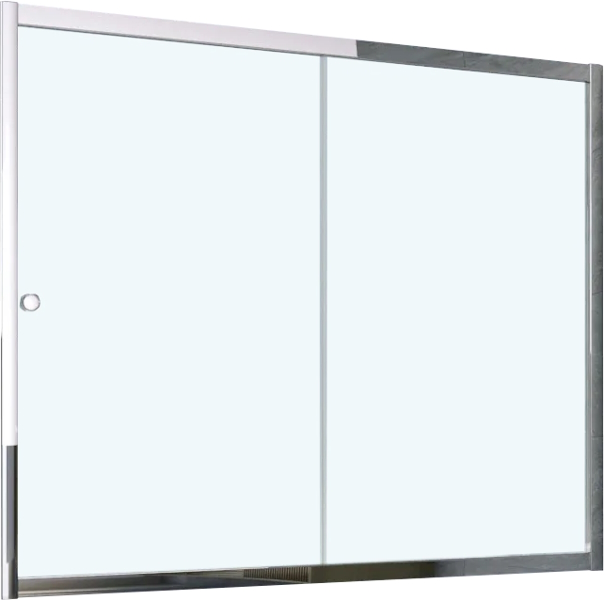 Душевая шторка на ванную профиль глянцевый хром стекло прозрачное Vegas-glass ZV 150 08 01 (детальная фотография)