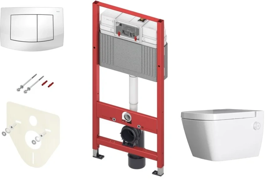 Унитаз с инсталляцией Tece TECEbase 2.0 клавиша белая K440200.WC2 (детальная фотография)