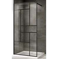 Душевая перегородка Abber Immer Offen 100 см профиль черный