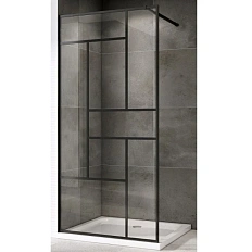 Душевая перегородка Abber Immer Offen 100 см профиль черный