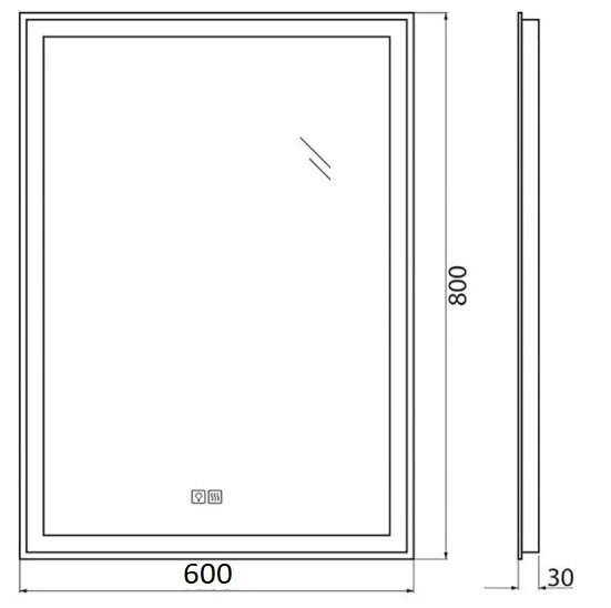 Зеркало с подсветкой BelBagno Spc 60 см с подогревом SPC-GRT-600-800-LED-TCH-WARM (детальная фотография), в наличии