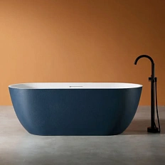 Ванна из искусственного камня Abber Frankfurt 170x75 см синяя матовая