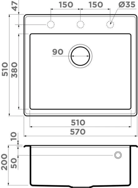 Мойка для кухни Omoikiri Tedori 57 WH 57 см белая 4993983 (детальная фотография), белые