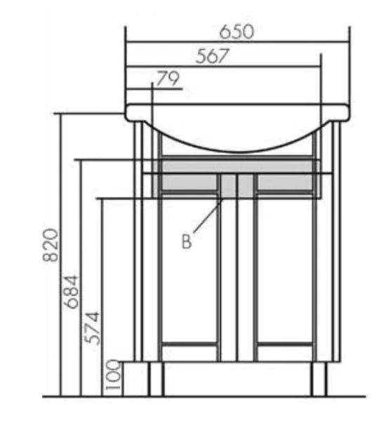 Тумба под раковину напольная Акватон Альпина 65 см венге 1A133401AL500 (детальная фотография), по запросу