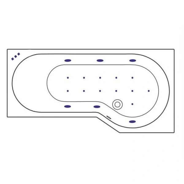 Ванна гидромассажная Excellent Be Spot Relax 160 x 80 см, правая, белый/хром, WAEX.BSP16.RELAX.CR (детальная фотография), 160 см