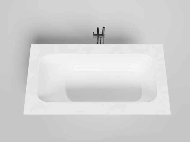 Ванна из искусственного камня Salini Orlando Vasta Kit 190x100 см S-Sense белая матовая 102114M (детальная фотография), литьевой мрамор
