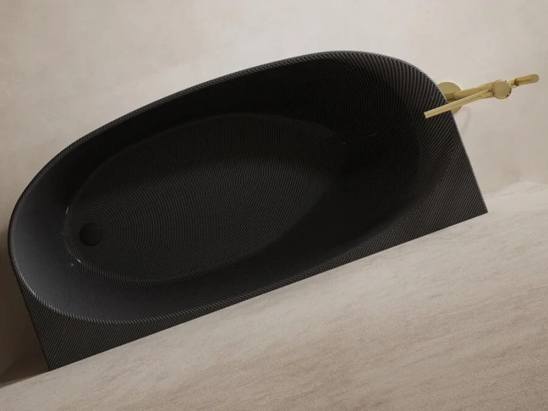 Ванна карбоновая Abber Karbon 170x80 см черная AK9004 (детальная фотография), современныe, hi-tech