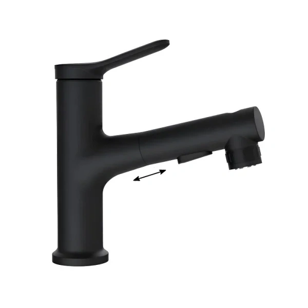 Смеситель для раковины BelBagno для парикмахерской черный матовый BB-LVMD-NERO-W0 (детальная фотография)