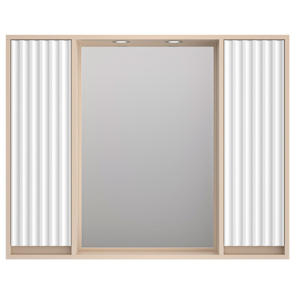 Зеркальный шкаф с подсветкой Brevita Balaton 100 см белый, бежевый BAL-04100-03-01 (детальная фотография), по запросу