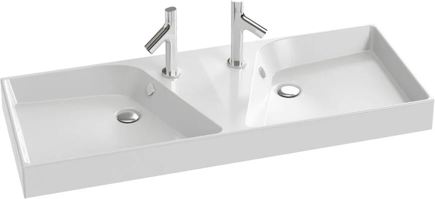 Раковина Jacob Delafon Rythmik 120 см двойная, белая EXM112-Z-00 (детальная фотография)