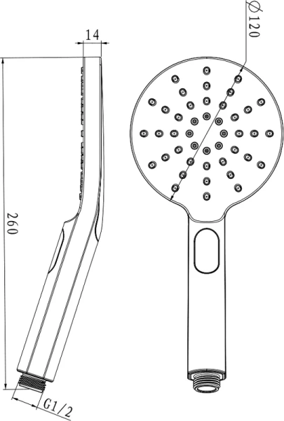 Лейка для душа Lemark хром LM8122C (детальная фотография), душевые лейки
