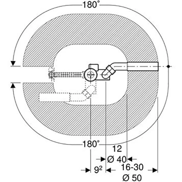 Слив-перелив Geberit полуавтомат 150.518.21.1 (детальная фотография), с переливом
