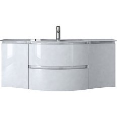 Тумба с раковиной подвесная Cezares Vague 44220 138 см Bianco Lucido