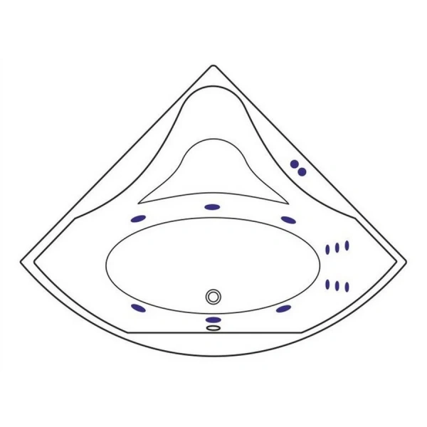 Ванна гидромассажная Excellent Glamour Line 150 x 150 см, белый/золото, WAEX.GLA15.LINE.GL (детальная фотография), современныe, hi-tech