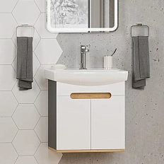Тумба под раковину подвесная Misty Сканди 50 см с дверцами