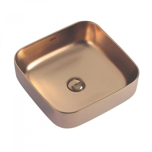 Раковина Abber Rechteck 38,5 см розовое золото матовое AC2211MRG (детальная фотография), другие