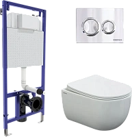 Унитаз с инсталляцией BERGES Ventas клавиша О3 хром