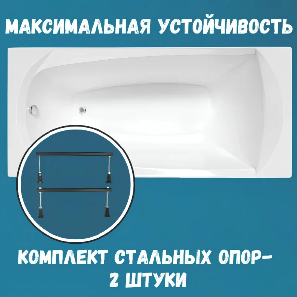Ванна акриловая 1MarKa Elegance 01эл1470кс1+, 140 x 70 см, цвет белый (детальная фотография), белые