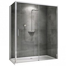 Душевой уголок Abber Komfort 150x100 см профиль хром
