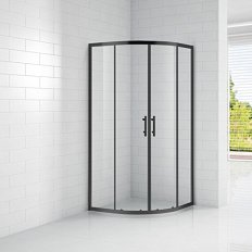 Душевой уголок Cezares Eco 90x90 см стекло прозрачное профиль черный