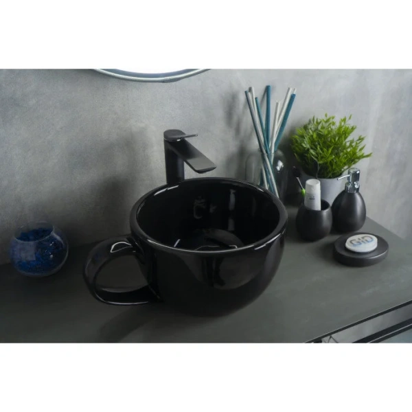 Раковина GID Creativo Nc9077 40 см черная 52230 (детальная фотография), накладные (на столешницу)