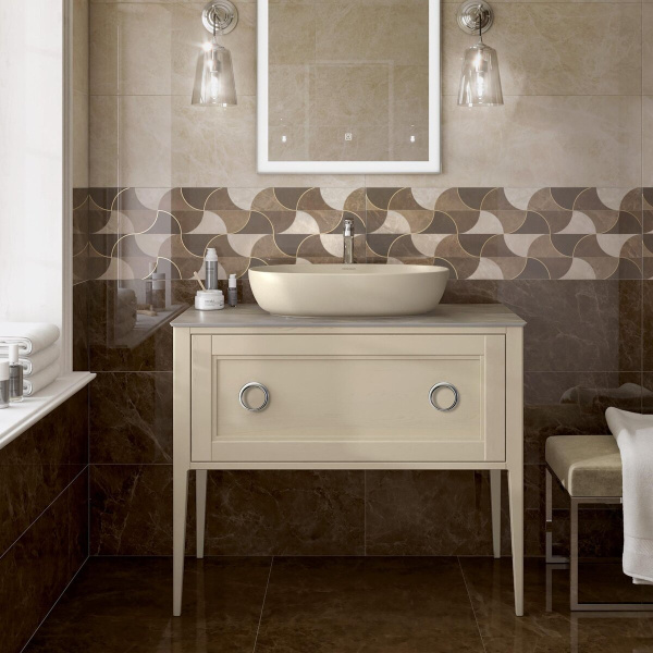 Тумба под раковину напольная Kerama Marazzi Plaza Classic 100 см капучино матовый PL.CN.100.1+1\CAP.M (детальная фотография), классика, ретро