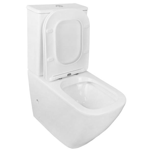 Унитаз компакт Azario Avero безободковый AZ-1213A-G (детальная фотография), с бачком