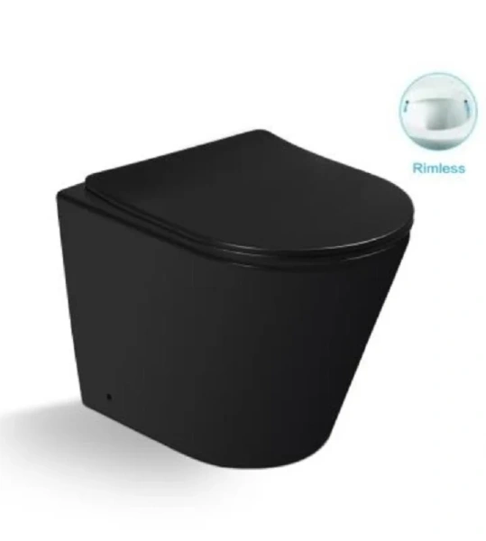 Унитаз напольный SantiLine черный SL-5020MB (детальная фотография)