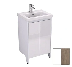 Тумба под раковину напольная Velvex Klaufs 50 см белая/дерево