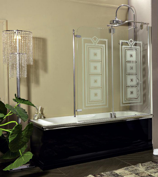 Душевое ограждение для ванны, профиль бронза, Eurodesign C-BOX-VAS-DX-BRONZO (детальная фотография)