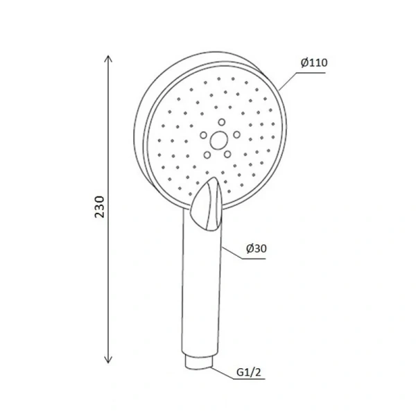 Душевая лейка RedBlu by Damixa Origin One 918100200 (детальная фотография), душевые лейки