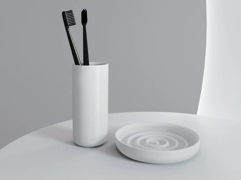 Стакан для ванной Salini Gocce 1901201 из искусственного камня (детальная фотография), белые, черные, бежевые, коричневые, зеленые, другие