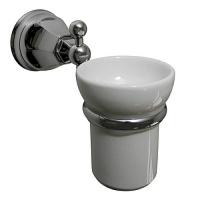 Стакан для ванной, белая керамика, фурнитура полированная латунь, Nicolazzi Teide