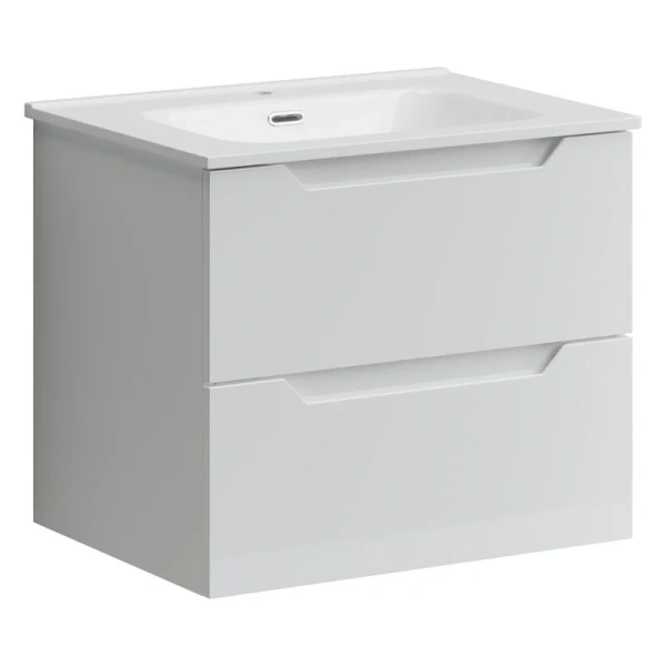 Тумба под раковину подвесная Sancos Norma 2.0 60 см белый глянец NR2.060W (детальная фотография)