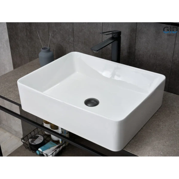 Раковина GID Geometrico N9104 52 см белая 51236 (детальная фотография), керамические