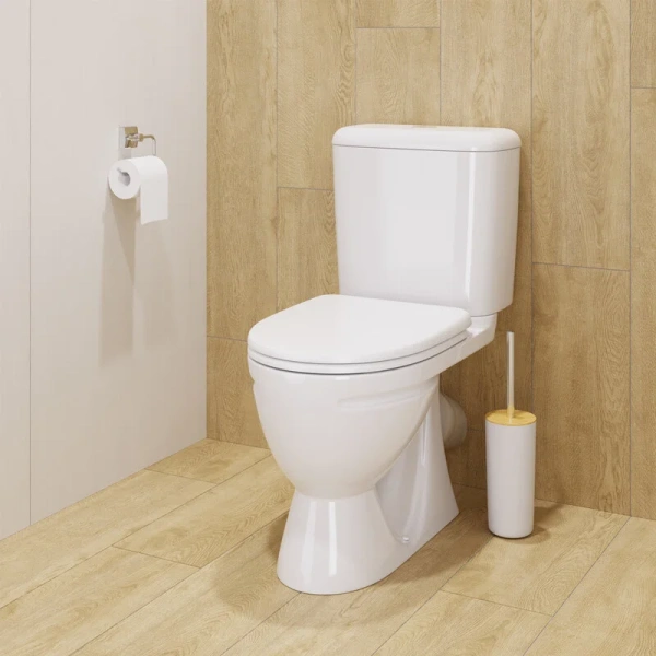 Унитаз компакт Sanita Стандарт с сиденьем микролифт WC.CC/Standart/2-DM/WHT.G/S1 (детальная фотография), недорогие, сиденье с микролифтом , с антивсплеском, компакт, низкие