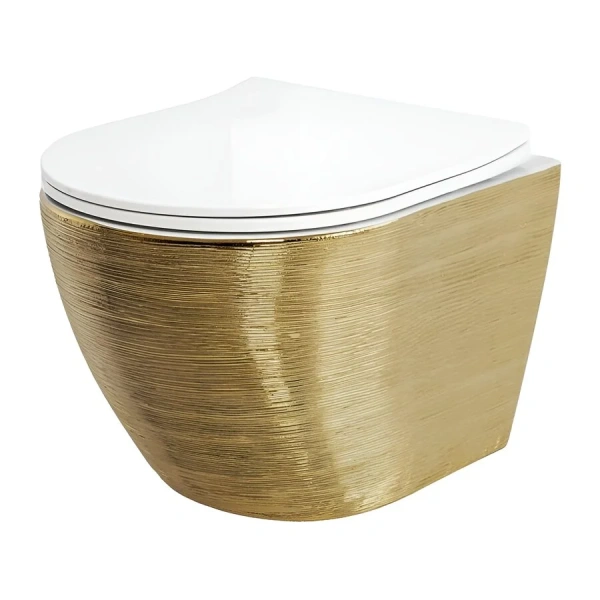 Унитаз подвесной Grossman золото/белый GR-4455GWS (детальная фотография)