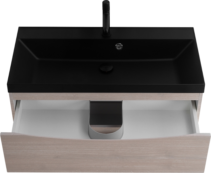 Тумба под раковину подвесная BelBagno Marino 80 см Rovere Grigio MARINO-800-2C-SO-RG-P (детальная фотография), светло-коричневая