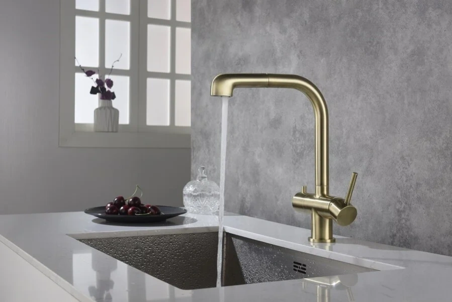 Смеситель для питьевой воды Timo Saona антик 2346/02FL (детальная фотография), на мойку, на столешницу