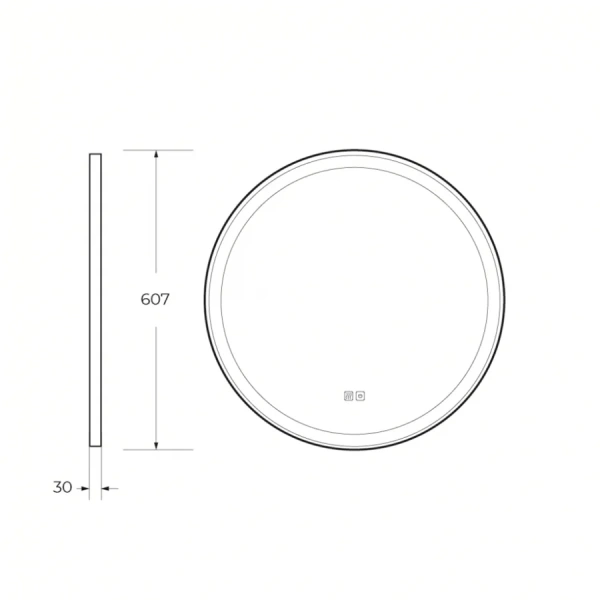Зеркало с подсветкой Cezares Cadro 60 см круглое CZR-SPC-CADRO-600-LED-TCH-WARM (детальная фотография), в наличии