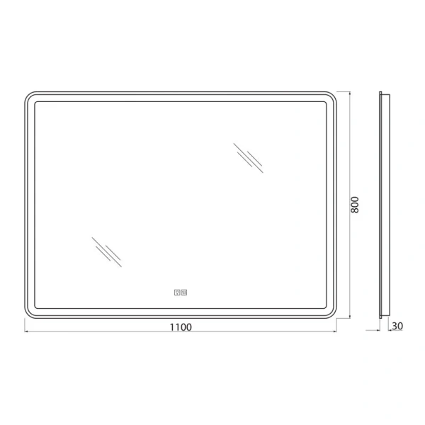 Зеркало с подсветкой BELBAGNO SPC 110 см с сенсорным выключателем SPC-MAR-1100-800-LED-TCH-WARM (детальная фотография) index_1