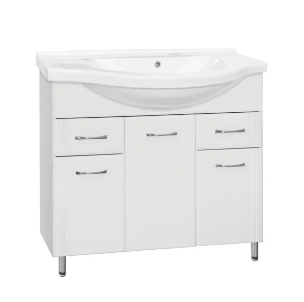 Тумба с раковиной напольная Style Line Эко Стандарт ЛС-00000240 100 см с двумя ящиками (детальная фотография)