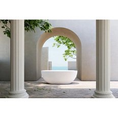 Ванна из искусственного камня Abber Stein 165x78 см белая матовая