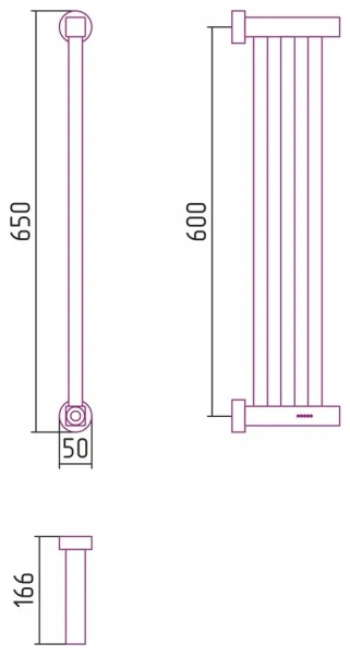 Полотенцесушитель электрический Сунержа Хорда 4.0 16.6х60 см белый матовый 30-0834-0600 (детальная фотография), современные, hi-tech