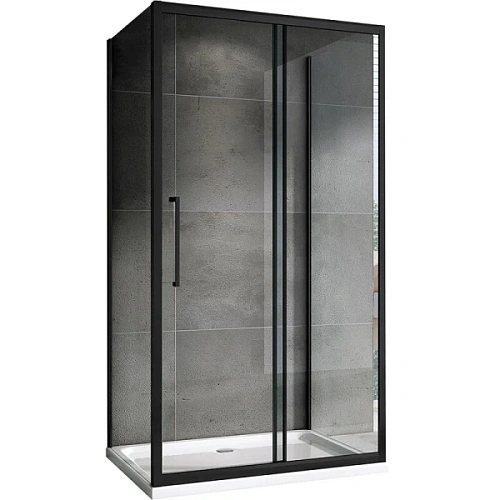 Душевой уголок Abber Schwarzer Diamant 120х70 см профиль черный, стекло прозрачное - фото 2