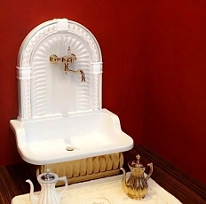 Раковина напольная Migliore Olivia белый/бронза