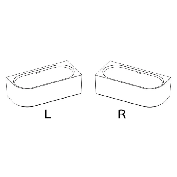 Акриловая ванна Riho Desire Corner B088002005/B087002005, 184 x 84 см, с подсветкой, литые панели слева/справа, цвет белый (детальная фотография), без гидромассажа