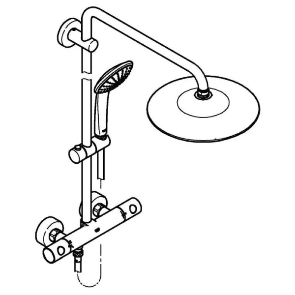 Душевая стойка Grohe Euphoria с термостатом 27296002 (детальная фотография), с тропическим душем